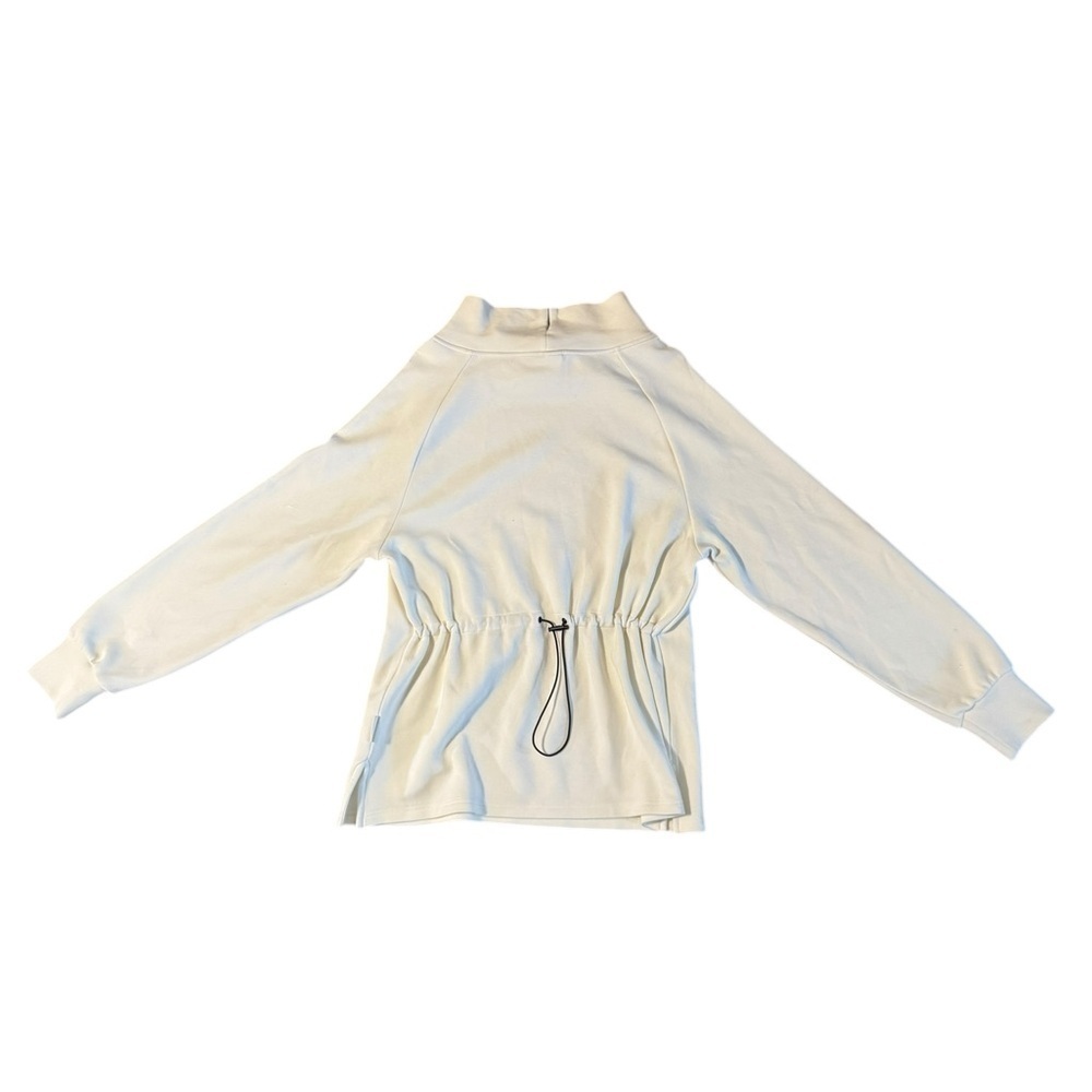 Varley Cinched Sweatshirt Double Soft Small Ivory Split Mockneck Long Sleeve — image 2 of 8